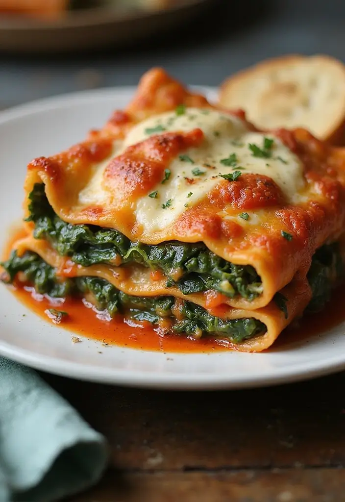25 Vegetarian Red Sauce Pasta Recipes for Classic Comfort Food 11 25 Vegetarian Red Sauce Pasta Recipes for Classic Comfort Food - 3. Spinach and Ricotta Lasagna
