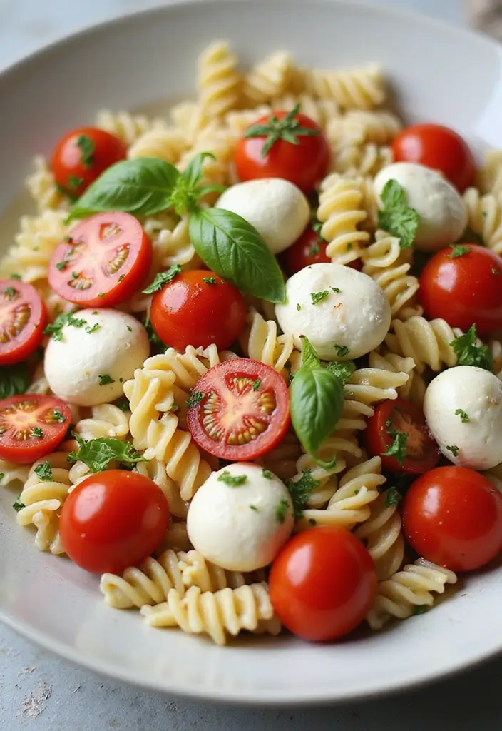 25 Vegetarian Red Sauce Pasta Recipes for Classic Comfort Food 21 25 Vegetarian Red Sauce Pasta Recipes for Classic Comfort Food - 5. Caprese Pasta Salad