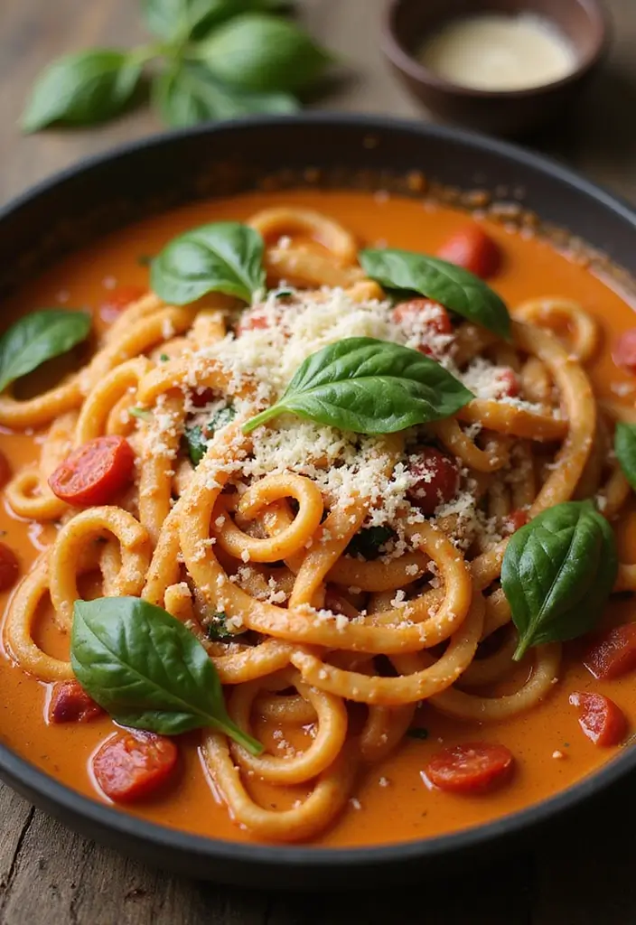 25 Vegetarian Red Sauce Pasta Recipes for Classic Comfort Food 42 25 Vegetarian Red Sauce Pasta Recipes for Classic Comfort Food - 8. Creamy Tomato Spinach Pasta