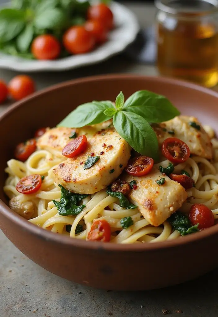 26 Easy Chicken and Pasta Recipes for Quick Family Dinners 73 26 Easy Chicken and Pasta Recipes for Quick Family Dinners - 13. Tuscan Chicken Pasta
