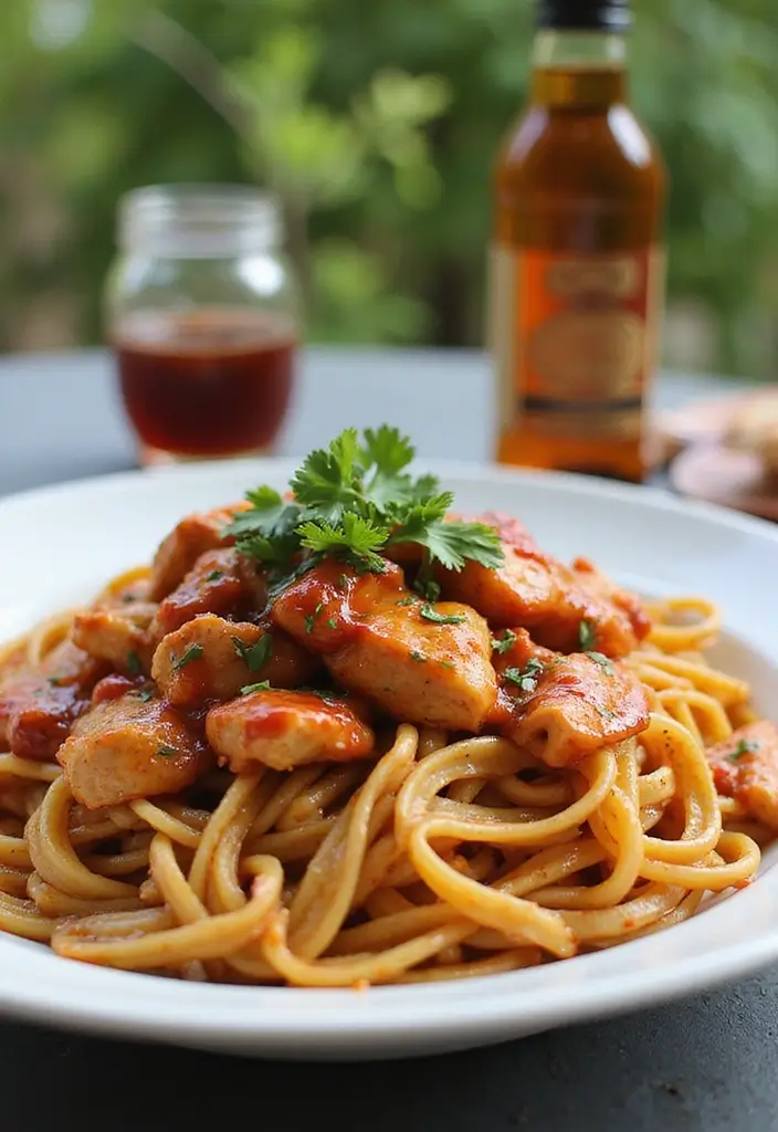 26 Easy Chicken and Pasta Recipes for Quick Family Dinners 78 26 Easy Chicken and Pasta Recipes for Quick Family Dinners - 14. BBQ Chicken Pasta