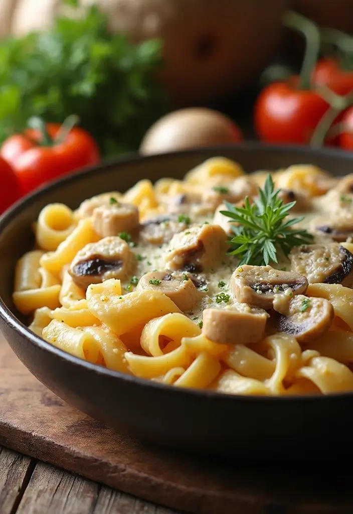 26 Easy Chicken and Pasta Recipes for Quick Family Dinners 85 26 Easy Chicken and Pasta Recipes for Quick Family Dinners - 15. Chicken and Mushroom Pasta