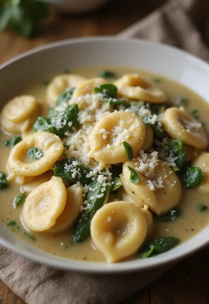 26 Easy Chicken and Pasta Recipes for Quick Family Dinners 116 26 Easy Chicken and Pasta Recipes for Quick Family Dinners - 20. Chicken and Spinach Tortellini
