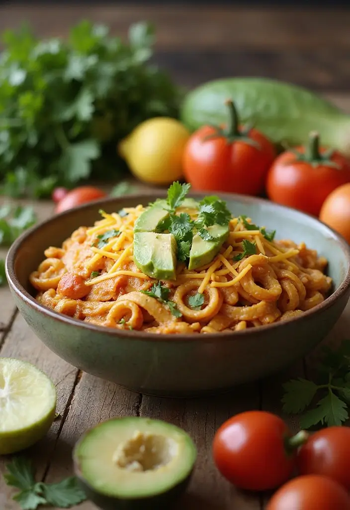 26 Easy Chicken and Pasta Recipes for Quick Family Dinners 128 26 Easy Chicken and Pasta Recipes for Quick Family Dinners - 22. Chicken Enchilada Pasta