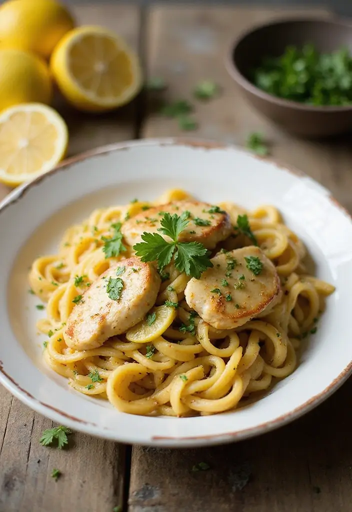 26 Easy Chicken and Pasta Recipes for Quick Family Dinners 15 26 Easy Chicken and Pasta Recipes for Quick Family Dinners - 3. Lemon Garlic Chicken Pasta