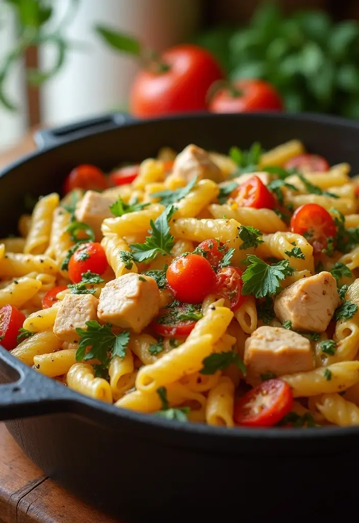 26 Easy Chicken and Pasta Recipes for Quick Family Dinners 20 26 Easy Chicken and Pasta Recipes for Quick Family Dinners - 4. One-Pot Chicken Primavera Pasta