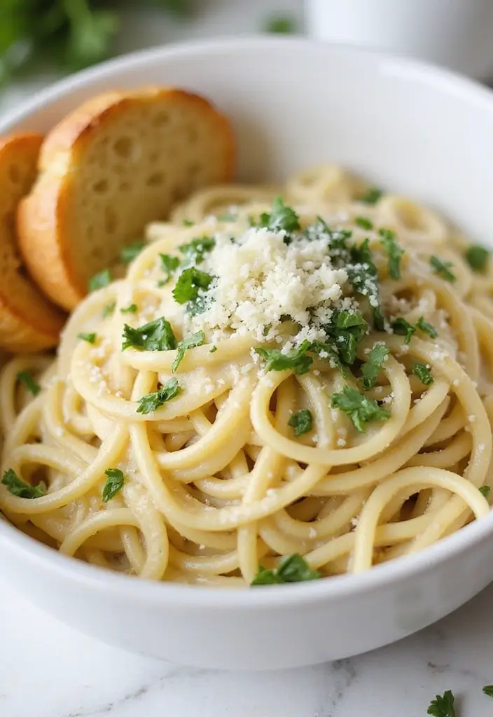 27 Easy Pasta Recipes for Two That Feel Romantic and Simple 8 27 Easy Pasta Recipes for Two That Feel Romantic and Simple - 2. Creamy Garlic Parmesan Pasta