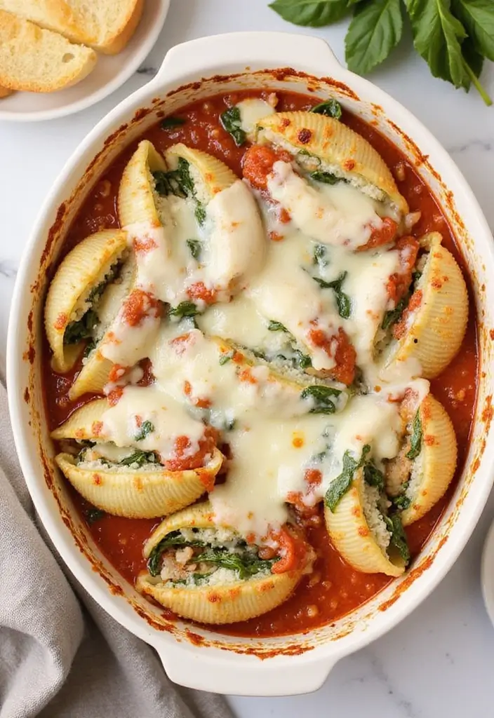 27 Easy Pasta Recipes for Two That Feel Romantic and Simple 32 27 Easy Pasta Recipes for Two That Feel Romantic and Simple - 6. Spinach and Ricotta Stuffed Shells