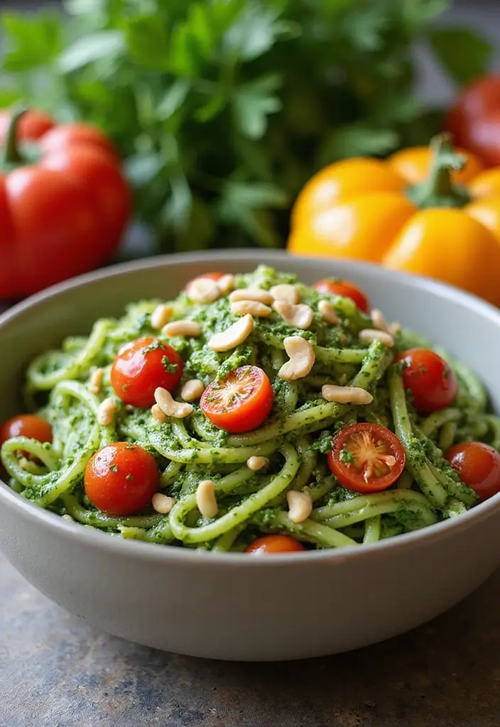 27 Easy Pasta Recipes for Two That Feel Romantic and Simple 46 27 Easy Pasta Recipes for Two That Feel Romantic and Simple - 8. Pesto Pasta with Cherry Tomatoes
