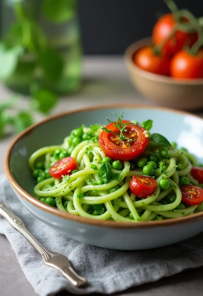 27 Gluten Dairy Free Pasta Recipes for a Healthy Lifestyle 149 27 Gluten Dairy Free Pasta Recipes for a Healthy Lifestyle - 25. Green Pea Pasta with Oven-Roasted Tomatoes