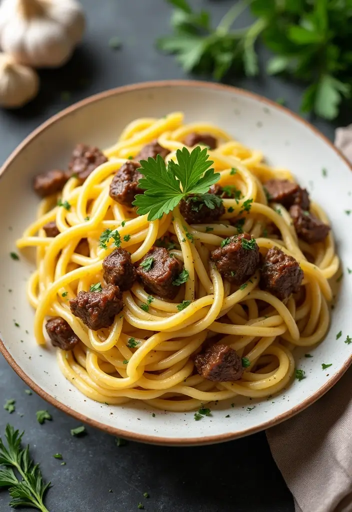 27 Ground Beef Bowtie Pasta Recipes Everyone Will Love 119 27 Ground Beef Bowtie Pasta Recipes Everyone Will Love - 19. Beef Bowtie Pasta with Garlic Butter Sauce