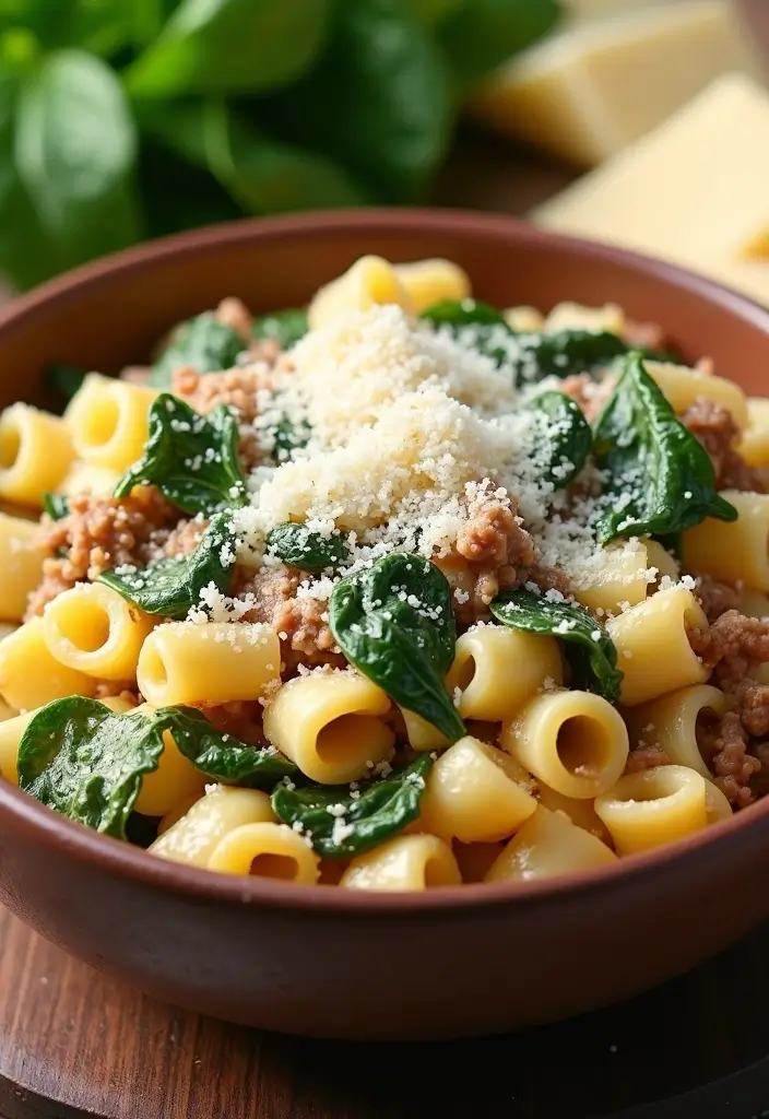27 Ground Beef Bowtie Pasta Recipes Everyone Will Love 8 27 Ground Beef Bowtie Pasta Recipes Everyone Will Love - 2. Creamy Bowtie Pasta with Beef and Spinach