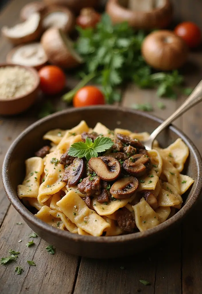 27 Ground Beef Bowtie Pasta Recipes Everyone Will Love 131 27 Ground Beef Bowtie Pasta Recipes Everyone Will Love - 21. Beefy Bowtie Pasta with Mushrooms