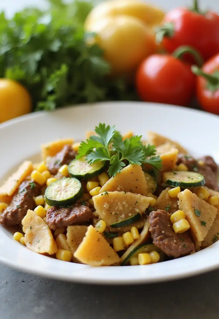 27 Ground Beef Bowtie Pasta Recipes Everyone Will Love 159 27 Ground Beef Bowtie Pasta Recipes Everyone Will Love - 25. Beef Bowtie Pasta with Corn and Zucchini