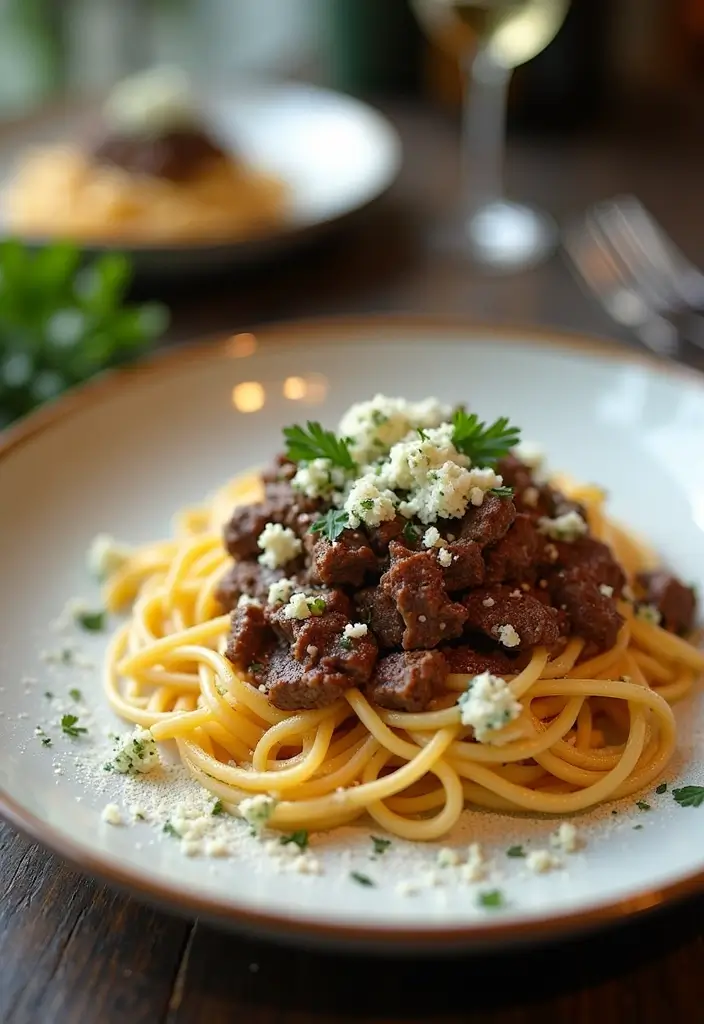 27 Ground Beef Bowtie Pasta Recipes Everyone Will Love 173 27 Ground Beef Bowtie Pasta Recipes Everyone Will Love - 27. Beef Bowtie Pasta with Blue Cheese Sauce