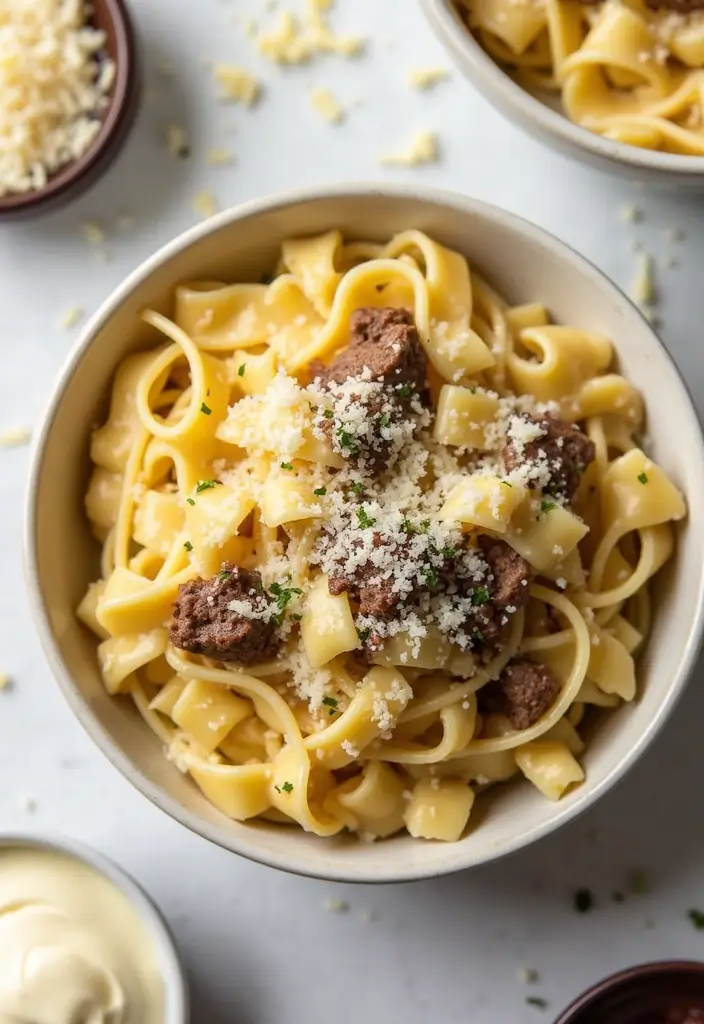 27 Ground Beef Bowtie Pasta Recipes Everyone Will Love 15 27 Ground Beef Bowtie Pasta Recipes Everyone Will Love - 3. Beefy Bowtie Pasta Alfredo