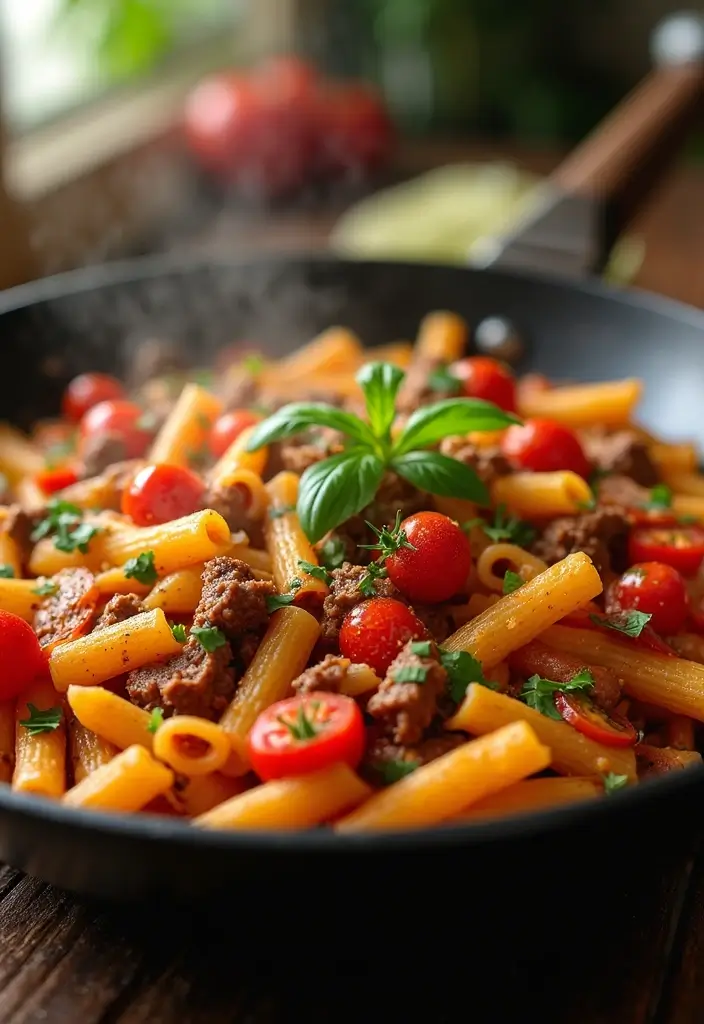 27 Ground Beef Bowtie Pasta Recipes Everyone Will Love 50 27 Ground Beef Bowtie Pasta Recipes Everyone Will Love - 8. One-Pan Beef Bowtie Pasta Skillet
