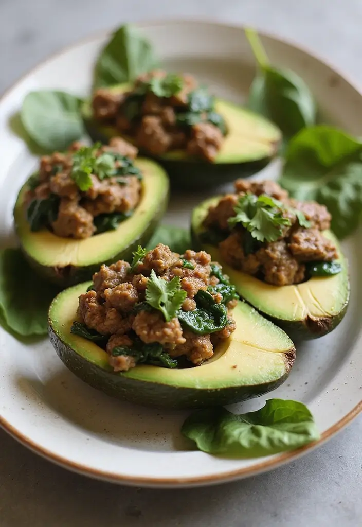 27 Ground Beef Recipes Without Pasta That Still Hit the Spot 96 27 Ground Beef Recipes Without Pasta That Still Hit the Spot - 16. Ground Beef & Spinach Stuffed Avocados