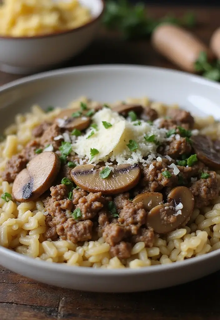 27 Ground Beef Recipes Without Pasta That Still Hit the Spot 109 27 Ground Beef Recipes Without Pasta That Still Hit the Spot - 19. Ground Beef & Mushroom Risotto