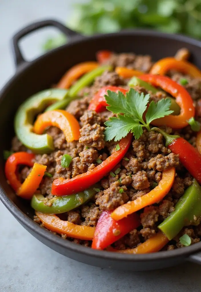 27 Ground Beef Recipes Without Pasta That Still Hit the Spot 137 27 Ground Beef Recipes Without Pasta That Still Hit the Spot - 23. Ground Beef & Bell Pepper Stir-Fry