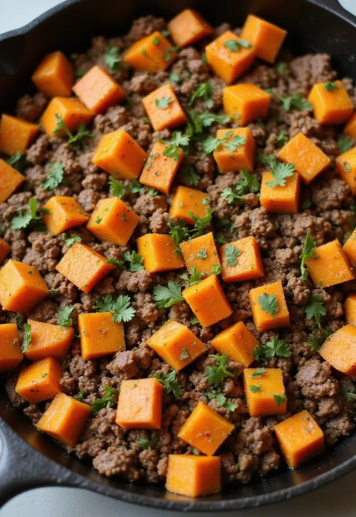 27 Ground Beef Recipes Without Pasta That Still Hit the Spot 39 27 Ground Beef Recipes Without Pasta That Still Hit the Spot - 7. Ground Beef & Sweet Potato Skillet