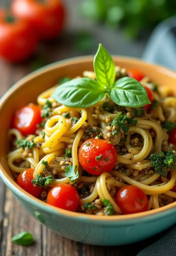 27 Low Carb High Protein Pasta Recipes for Busy Weeknights 62 27 Low Carb High Protein Pasta Recipes for Busy Weeknights - 10. Lentil Pasta with Veggies and Pesto