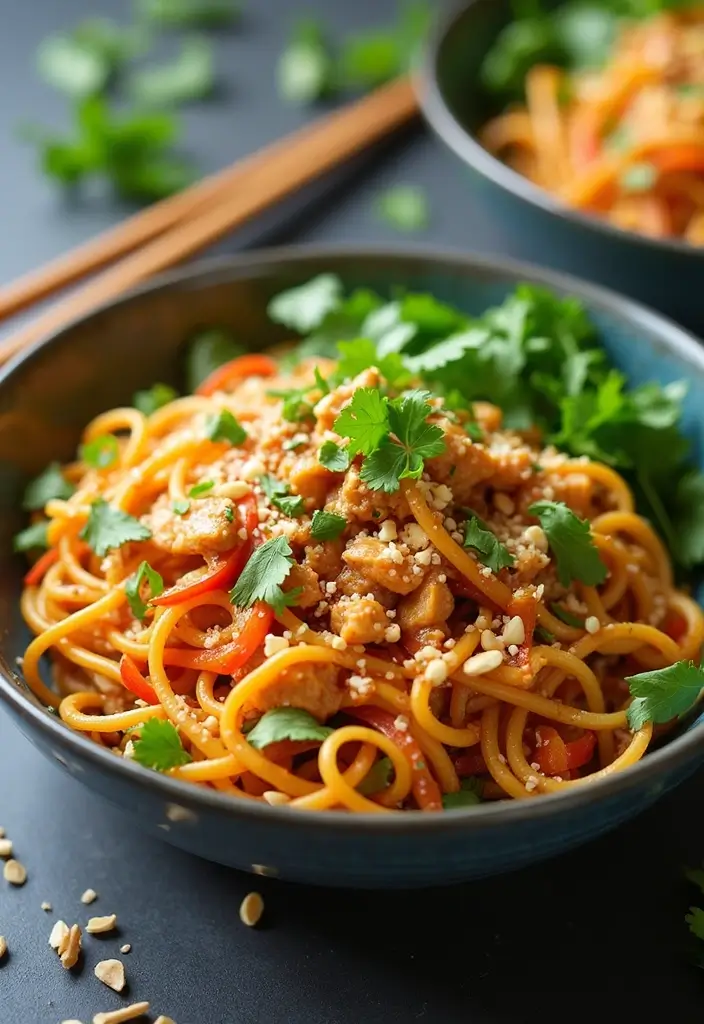 27 Low Carb High Protein Pasta Recipes for Busy Weeknights 69 27 Low Carb High Protein Pasta Recipes for Busy Weeknights - 11. Thai Peanut Chicken Zoodles