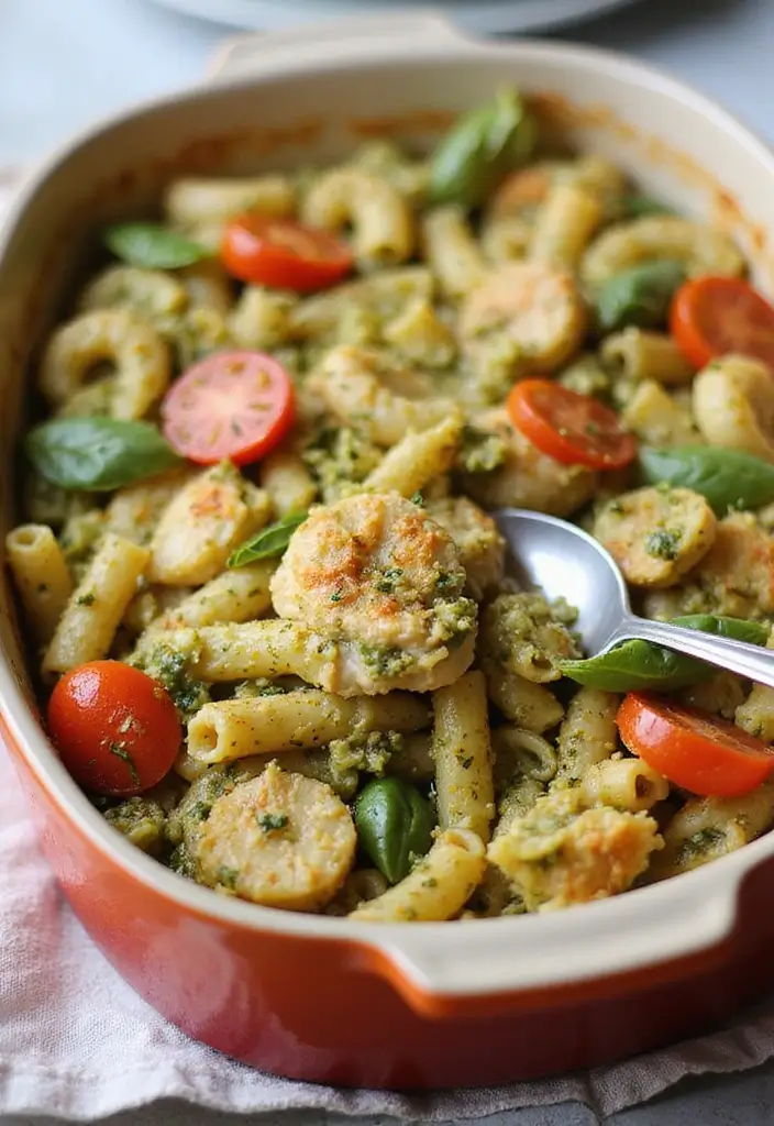 27 Low Carb High Protein Pasta Recipes for Busy Weeknights 116 27 Low Carb High Protein Pasta Recipes for Busy Weeknights - 18. Baked Pesto Chicken and Veggie Pasta