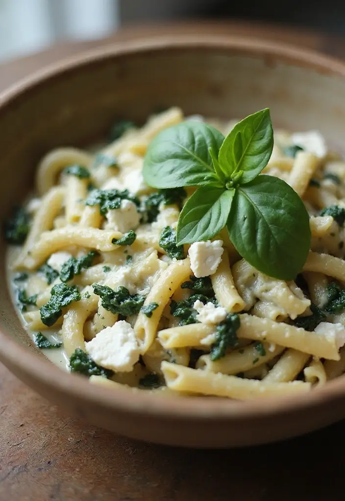 27 Low Carb High Protein Pasta Recipes for Busy Weeknights 34 27 Low Carb High Protein Pasta Recipes for Busy Weeknights - 6. Creamy Spinach and Feta Pasta