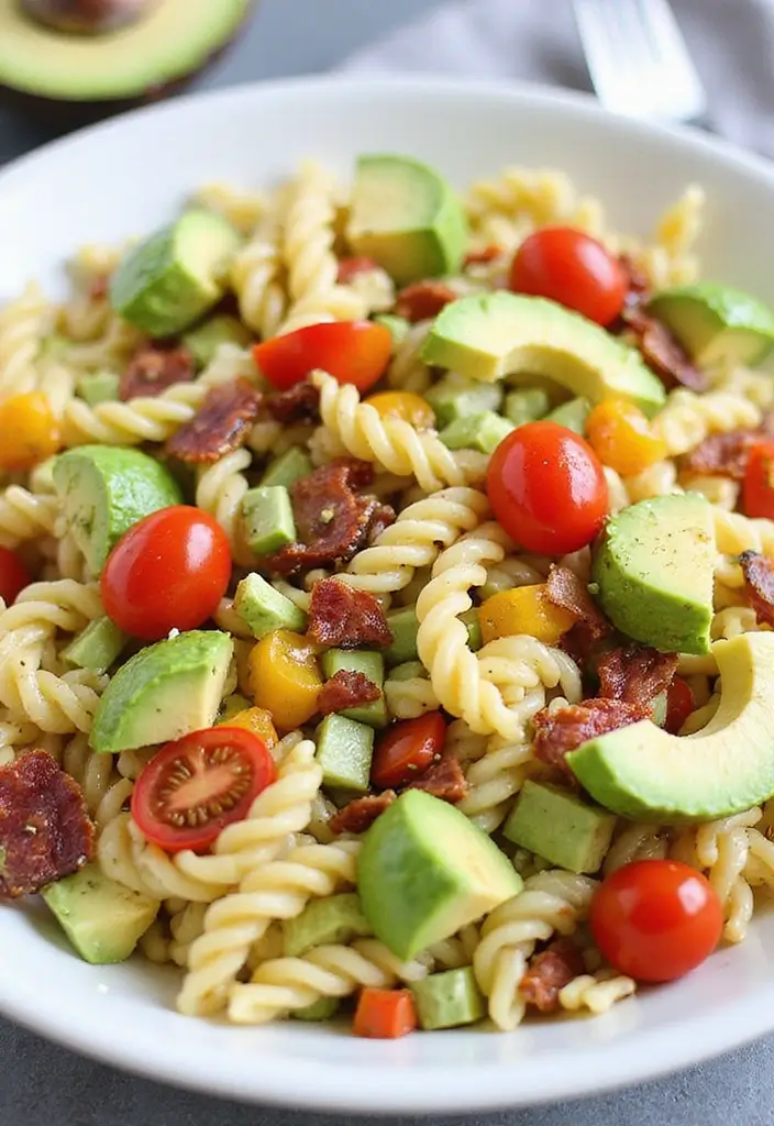 28 Easy Pasta and Bacon Recipes That Taste Incredible 66 28 Easy Pasta and Bacon Recipes That Taste Incredible - 12. Bacon and Avocado Pasta Salad
