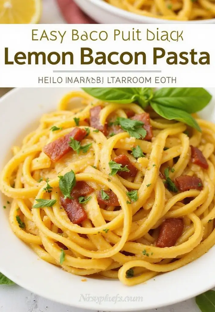 28 Easy Pasta and Bacon Recipes That Taste Incredible 73 28 Easy Pasta and Bacon Recipes That Taste Incredible - 13. Lemon Bacon Pasta