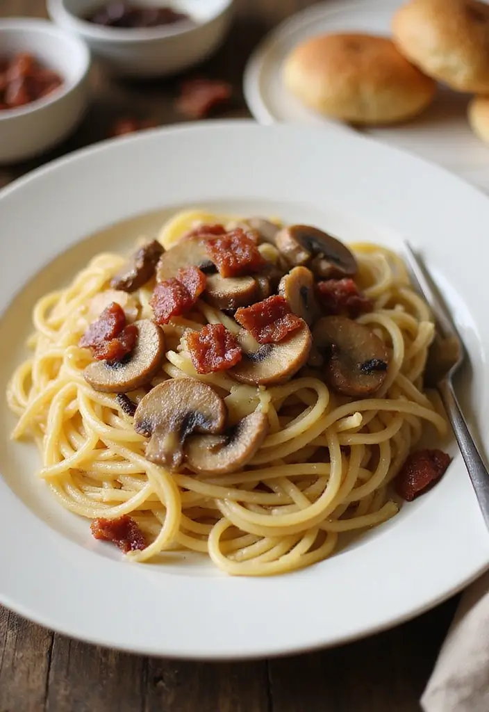 28 Easy Pasta and Bacon Recipes That Taste Incredible 76 28 Easy Pasta and Bacon Recipes That Taste Incredible - 14. Bacon and Mushroom Pasta