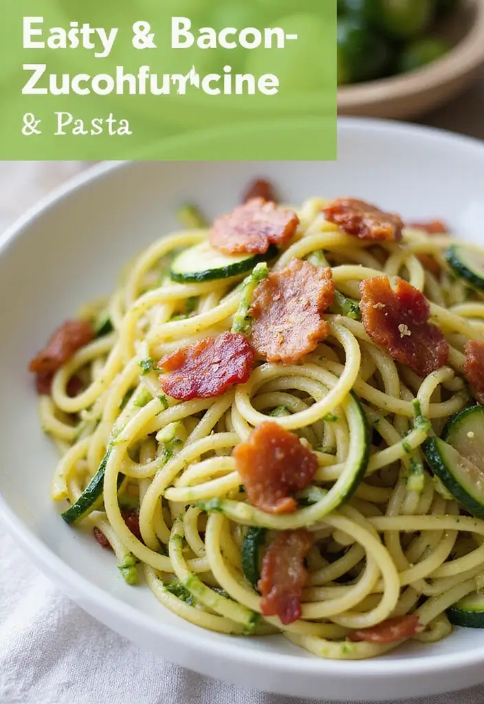28 Easy Pasta and Bacon Recipes That Taste Incredible 84 28 Easy Pasta and Bacon Recipes That Taste Incredible - 16. Bacon and Zucchini Pasta