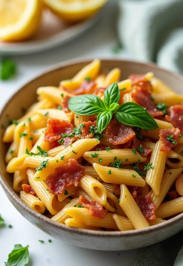 28 Easy Pasta and Bacon Recipes That Taste Incredible 108 28 Easy Pasta and Bacon Recipes That Taste Incredible - 20. Bacon and Herb Pasta