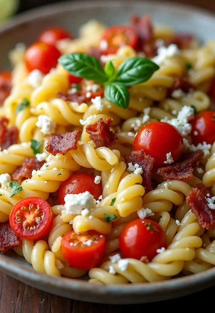 28 Easy Pasta and Bacon Recipes That Taste Incredible 113 28 Easy Pasta and Bacon Recipes That Taste Incredible - 21. Bacon and Feta Pasta