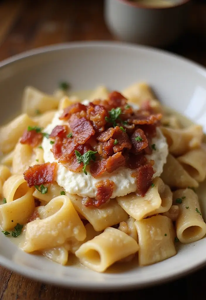 28 Easy Pasta and Bacon Recipes That Taste Incredible 144 28 Easy Pasta and Bacon Recipes That Taste Incredible - 26. Bacon and Ricotta Pasta
