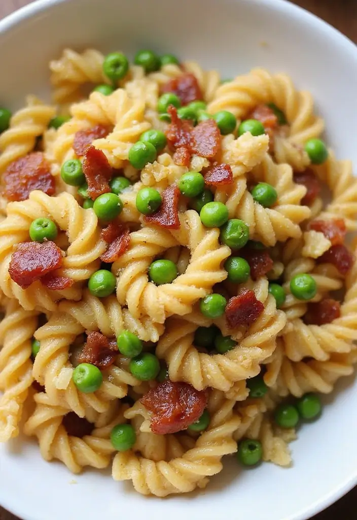 28 Easy Pasta and Bacon Recipes That Taste Incredible 51 28 Easy Pasta and Bacon Recipes That Taste Incredible - 9. Bacon and Pea Pasta