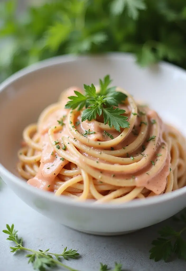 28 Easy Pink Pasta Sauce Recipes for Creamy Date Night Dinners 129 28 Easy Pink Pasta Sauce Recipes for Creamy Date Night Dinners - 23. Herbal Cream Pink Sauce