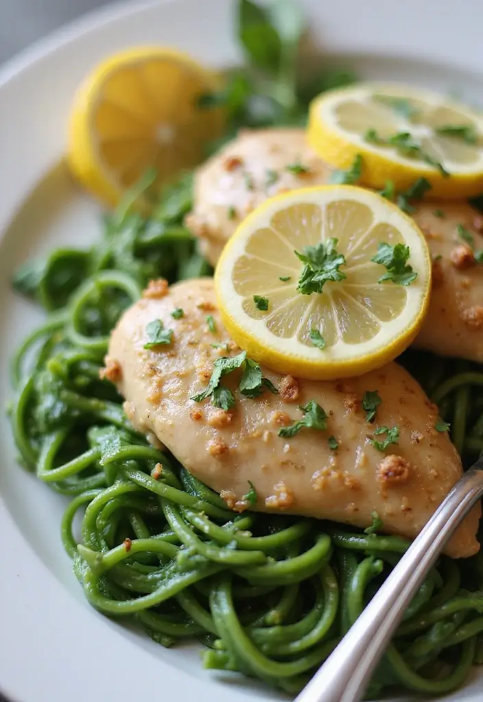 28 Healthy Low Carb Pasta Recipes for Weight Loss Goals 54 28 Healthy Low Carb Pasta Recipes for Weight Loss Goals - 12. Lemon Garlic Chicken with Spinach Noodles
