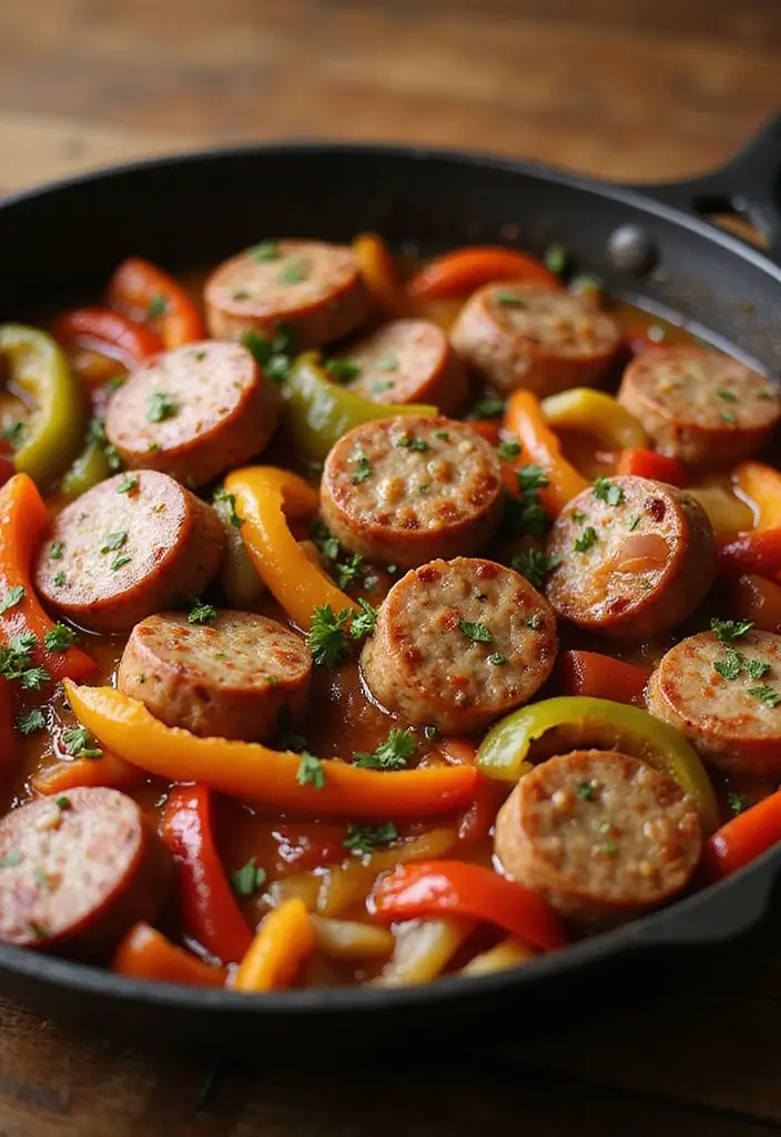 28 Healthy Low Carb Pasta Recipes for Weight Loss Goals 129 28 Healthy Low Carb Pasta Recipes for Weight Loss Goals - 23. Italian Sausage and Peppers Skillet