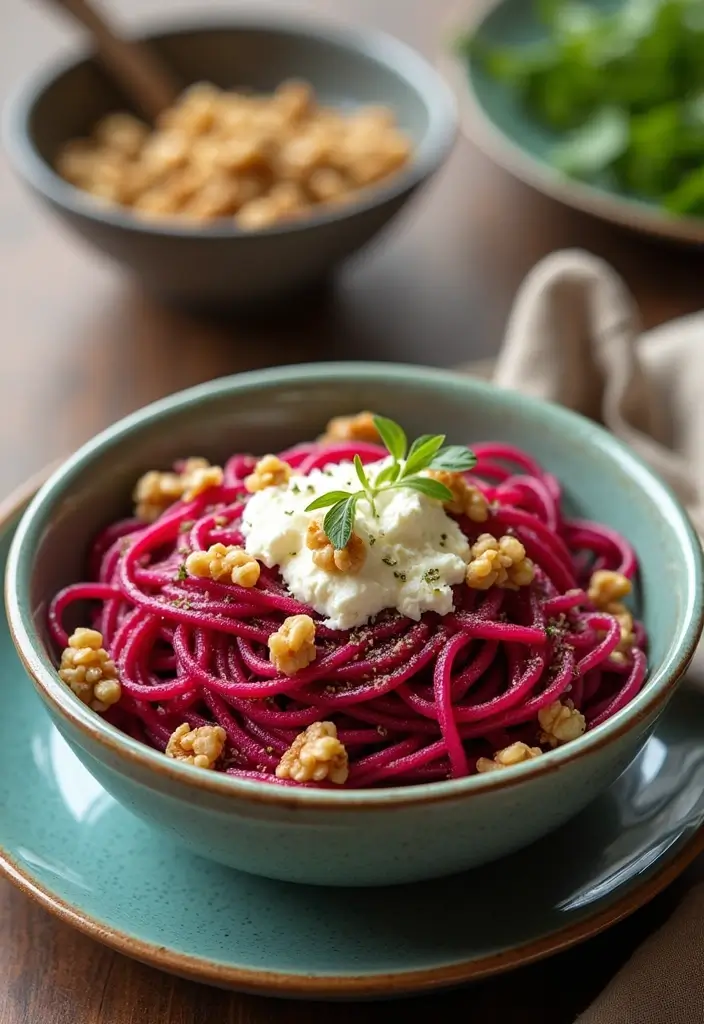 28 Healthy Low Carb Pasta Recipes for Weight Loss Goals 150 28 Healthy Low Carb Pasta Recipes for Weight Loss Goals - 26. Beet Noodles with Goat Cheese and Walnuts