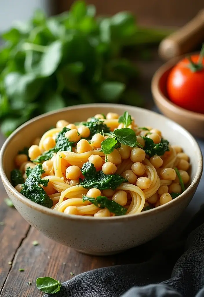 28 Healthy Low Carb Pasta Recipes for Weight Loss Goals 13 28 Healthy Low Carb Pasta Recipes for Weight Loss Goals - 3. Chickpea Pasta with Garlic and Spinach