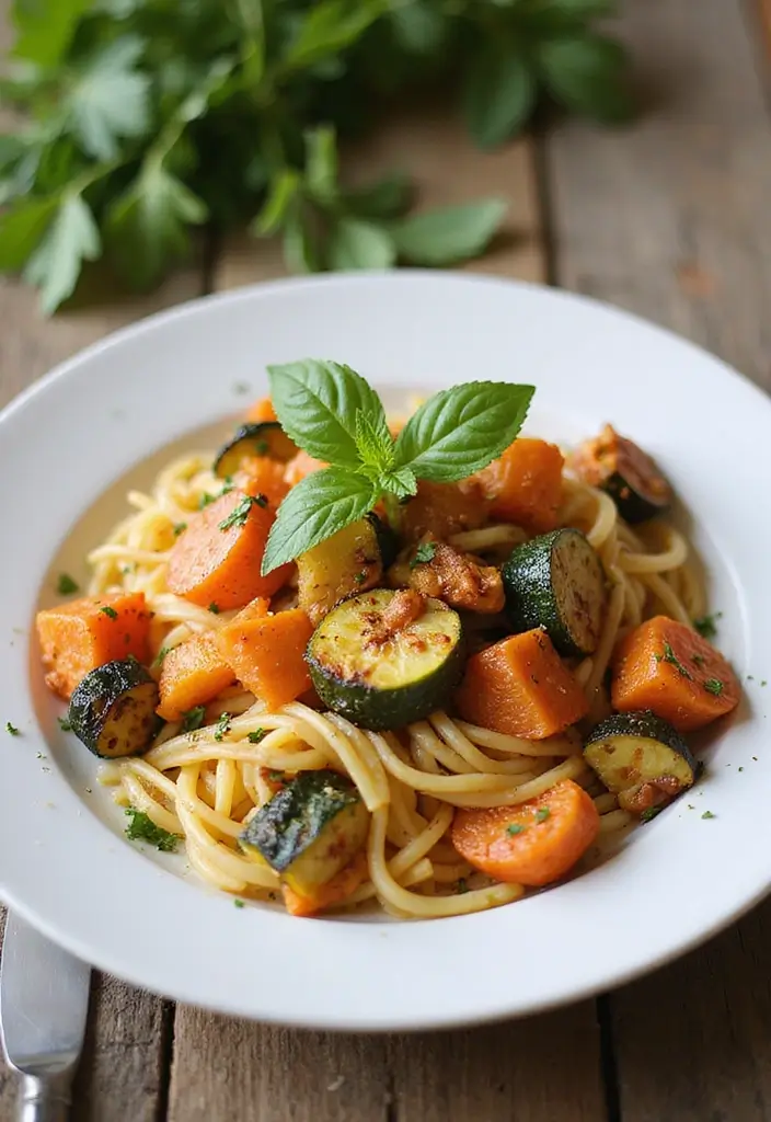 28 Pasta Recipes for a Crowd That Everyone Will Enjoy 142 28 Pasta Recipes for a Crowd That Everyone Will Enjoy - 22. Pasta with Roasted Vegetables