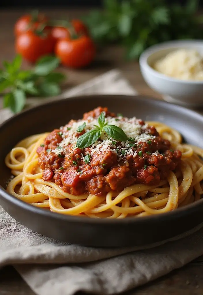 28 Pasta Recipes for a Crowd That Everyone Will Enjoy 168 28 Pasta Recipes for a Crowd That Everyone Will Enjoy - 26. Pasta with Meat Sauce