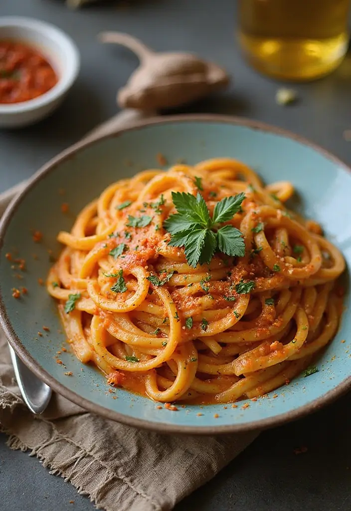 29 Pasta Recipes with Cream Cheese for a Creamy, Rich Taste 132 29 Pasta Recipes with Cream Cheese for a Creamy, Rich Taste - 22. Creamy Harissa Pasta