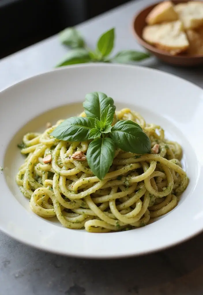 29 Pasta Recipes with Cream Cheese for a Creamy, Rich Taste 37 29 Pasta Recipes with Cream Cheese for a Creamy, Rich Taste - 7. Creamy Pesto Pasta with Cream Cheese