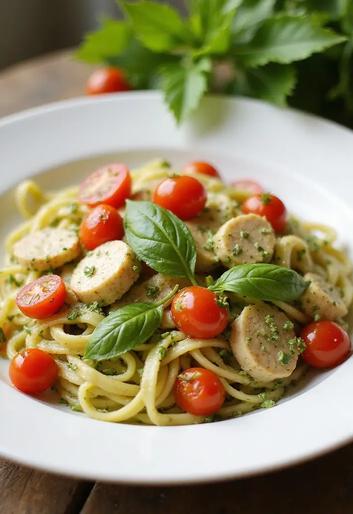 30+ Creamy Pesto Chicken Pasta Recipes Everyone Craves 73 30+ Creamy Pesto Chicken Pasta Recipes Everyone Craves - 15. Creamy Pesto Chicken Pasta with Cherry Tomatoes