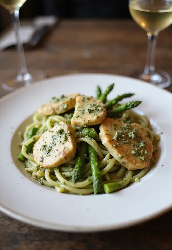 30+ Creamy Pesto Chicken Pasta Recipes Everyone Craves 85 30+ Creamy Pesto Chicken Pasta Recipes Everyone Craves - 17. Creamy Pesto Chicken Pasta with Asparagus