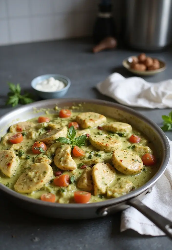30+ Creamy Pesto Chicken Pasta Recipes Everyone Craves 4 30+ Creamy Pesto Chicken Pasta Recipes Everyone Craves - 2. One-Pan Creamy Pesto Chicken Pasta