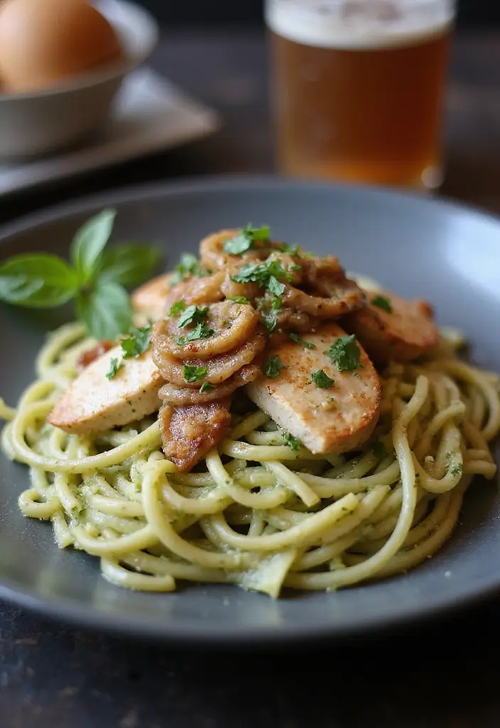 30+ Creamy Pesto Chicken Pasta Recipes Everyone Craves 120 30+ Creamy Pesto Chicken Pasta Recipes Everyone Craves - 22. Creamy Pesto Chicken Pasta with Caramelized Onions